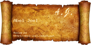 Abel Joel névjegykártya
